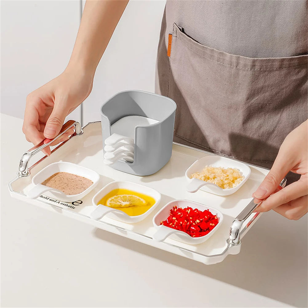 KitchenTidy Dip Set: Plastic Dipping Bowls with Handle.