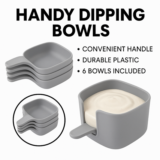 KitchenTidy Dip Set: Plastic Dipping Bowls with Handle.